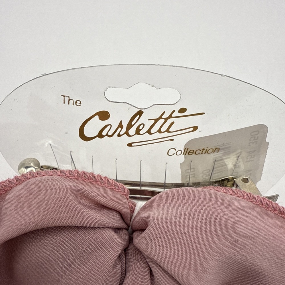 Vintage Hair Bow Clip Dusty Rose‎ Cottagecore Dreamy Romantic New Old Stock - Picture 4 of 5